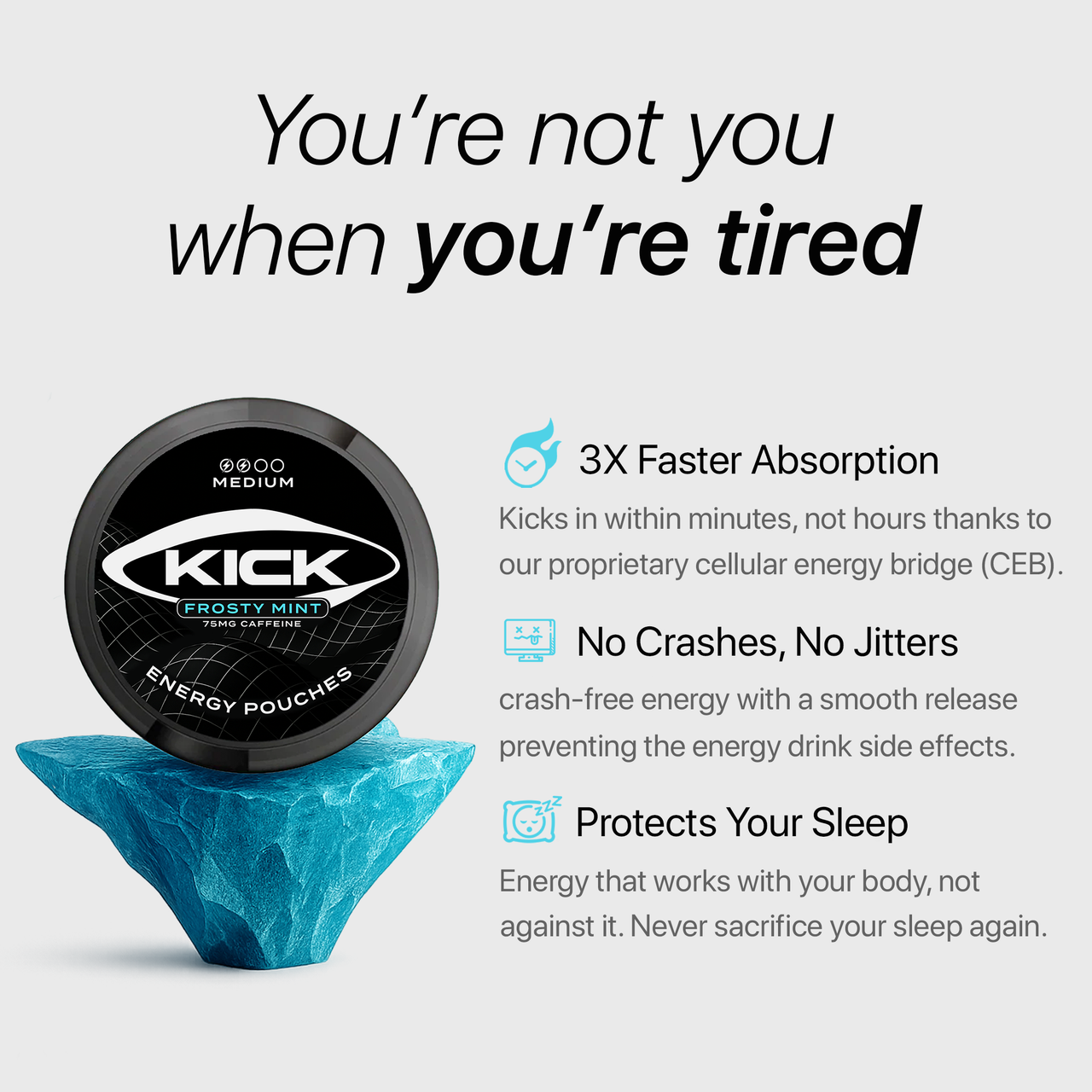 KICK Energy Pouches Frosty Mint